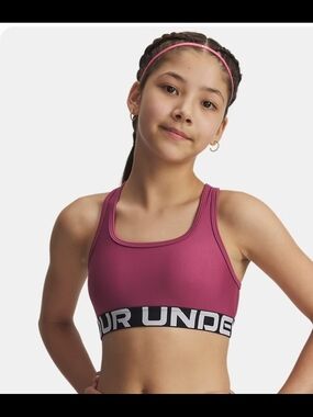 Under Armour Girls' Pink Sports Bra - Lightweight Support